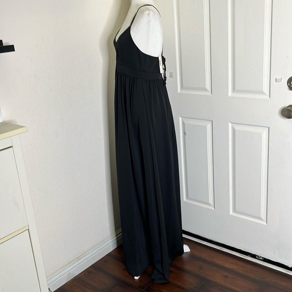 J Crew Long Drapey Spaghetti-Strap Maxi Dress Black Size 4 NWT Formal - Picture 4 of 12